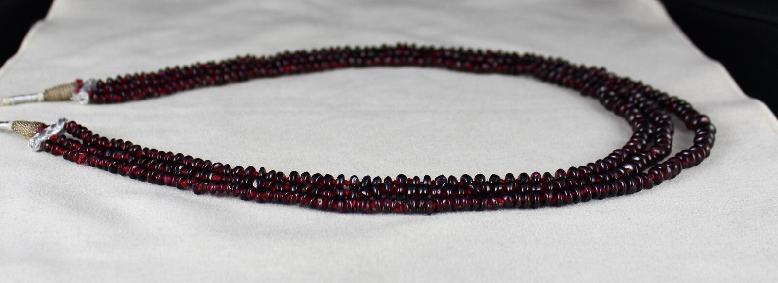 Natural Garnet Beads 430ct Button Semi Precious Gemstone Necklace