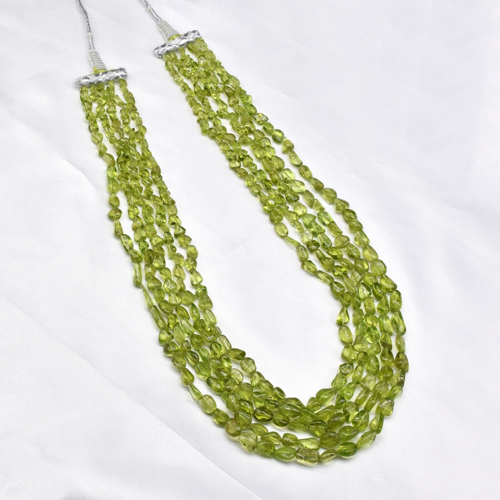 Natural Peridot Necklace Beads Tumble 5 L 643 Ct Drilled Gemstone Gift for her