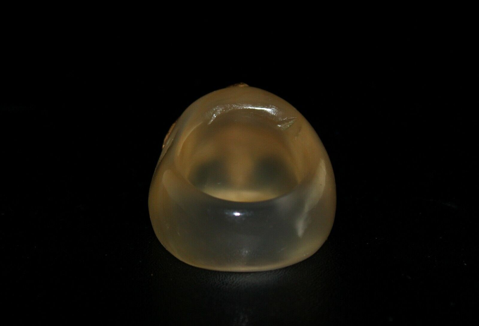 ANTIQUE YELLOW CHALCEDONY GEMSTONE RUBY DIAMOND 22K GOLD CLASSIC STONE RING