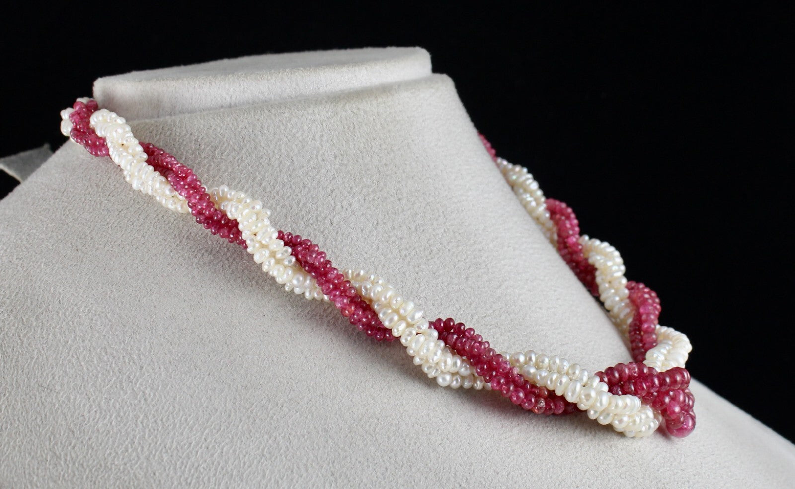 Certified Antique Natural Red Spinel 253ct Pearl Gemstone Necklace For Women