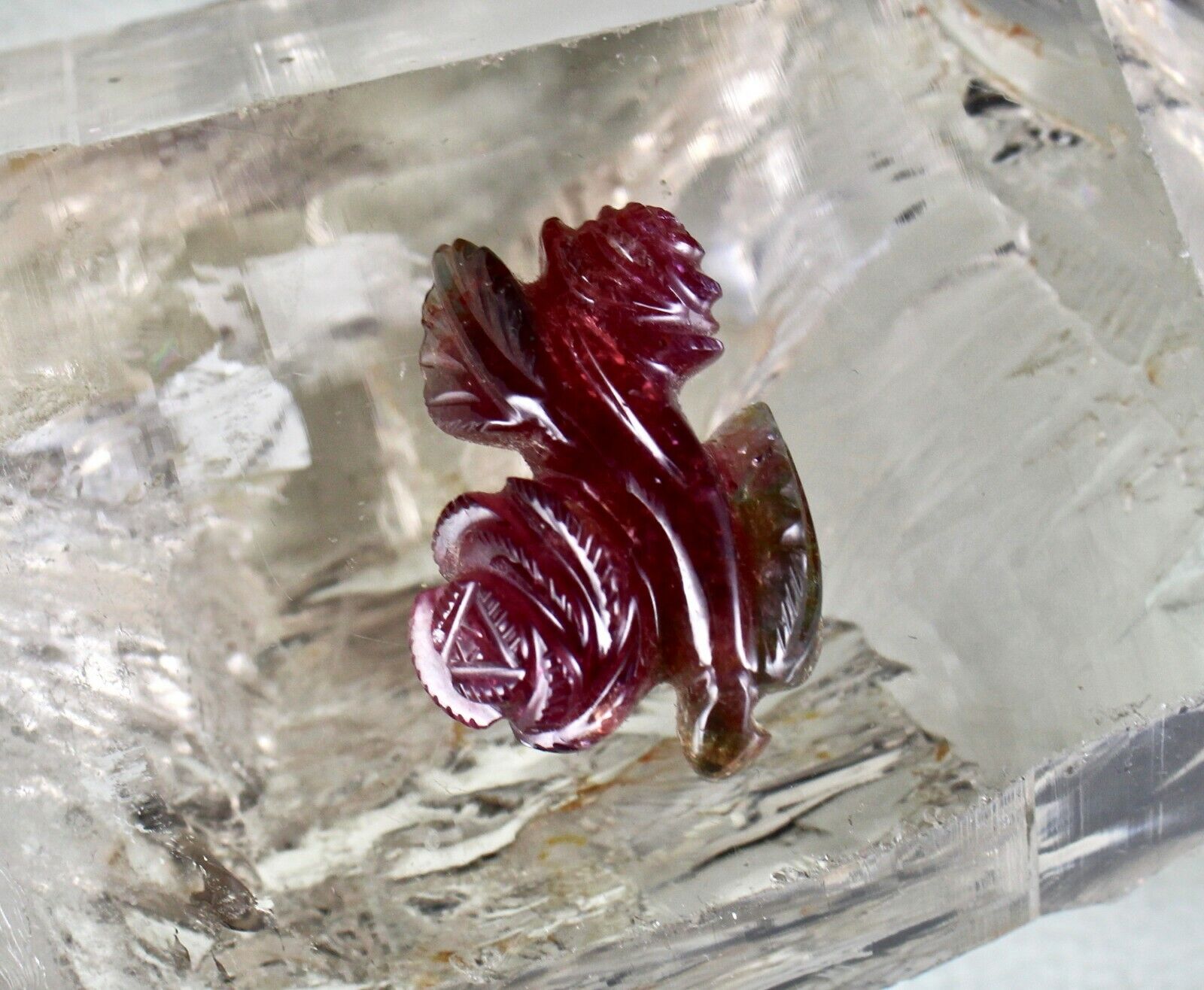NATURAL MULTI TOURMALINE CARVED FLOWER 44.05 CARATS GEMSTONE FOR PENDANT DESIGN
