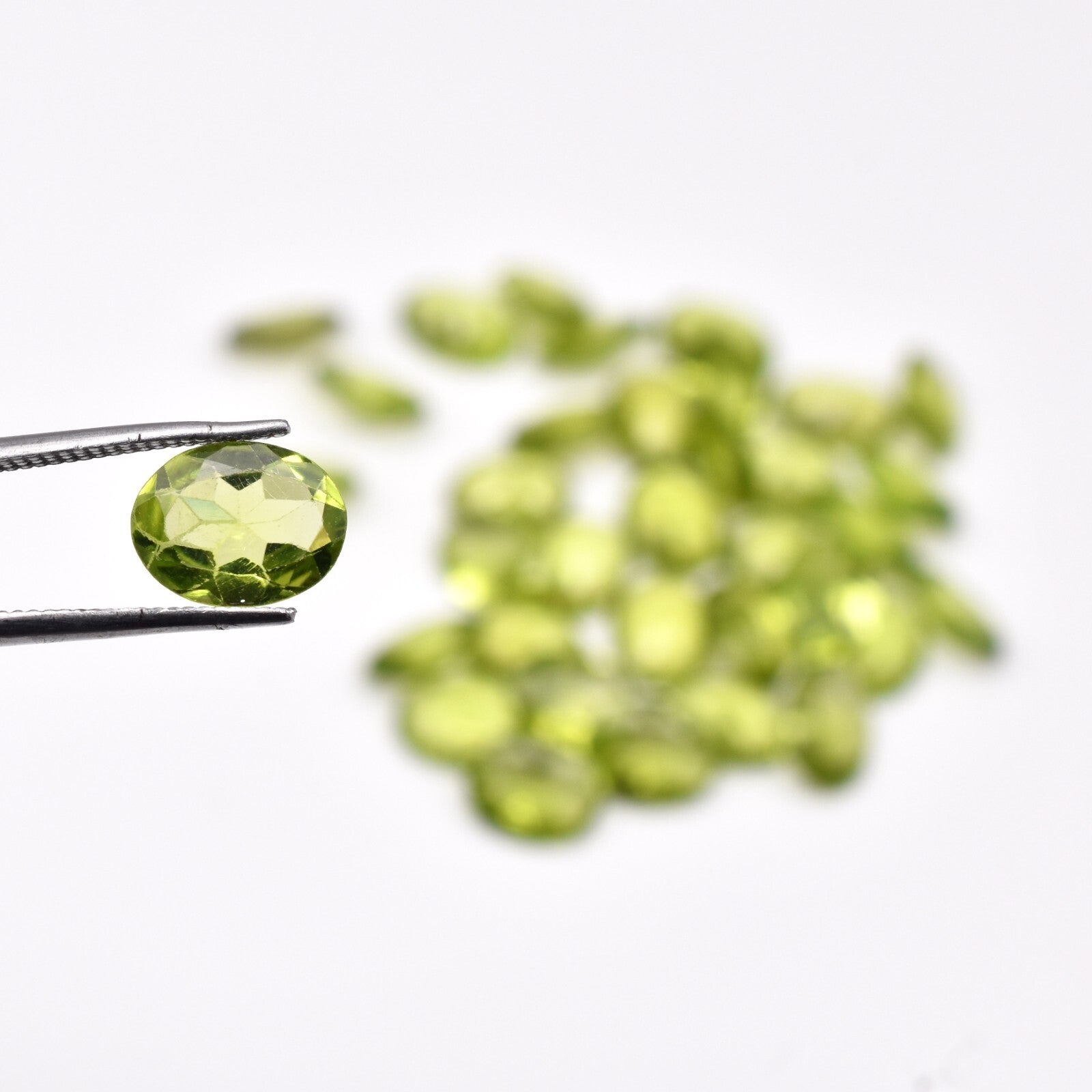 Natural Peridot 9x7mm Oval 35 Pc 51.20 Ct Loose Gemstone Bracelet Design