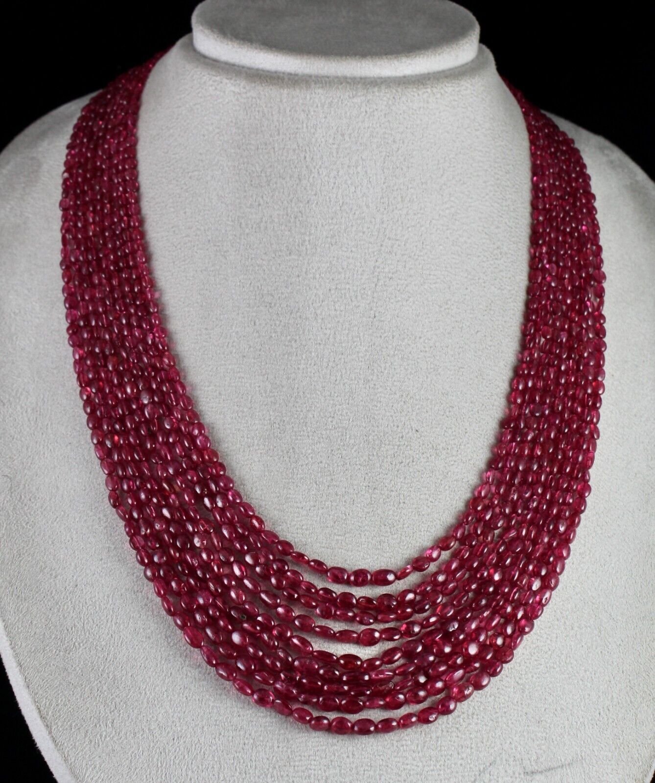 Natural Red Spinel Cabochon Beads 9 Line 423 Carats Gemstone Precious Necklace
