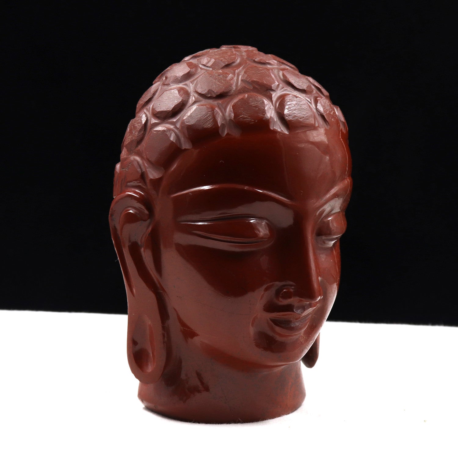 Natural Red Jasper 5325 Carats Buddha Head Gemstone Statue Home Decor