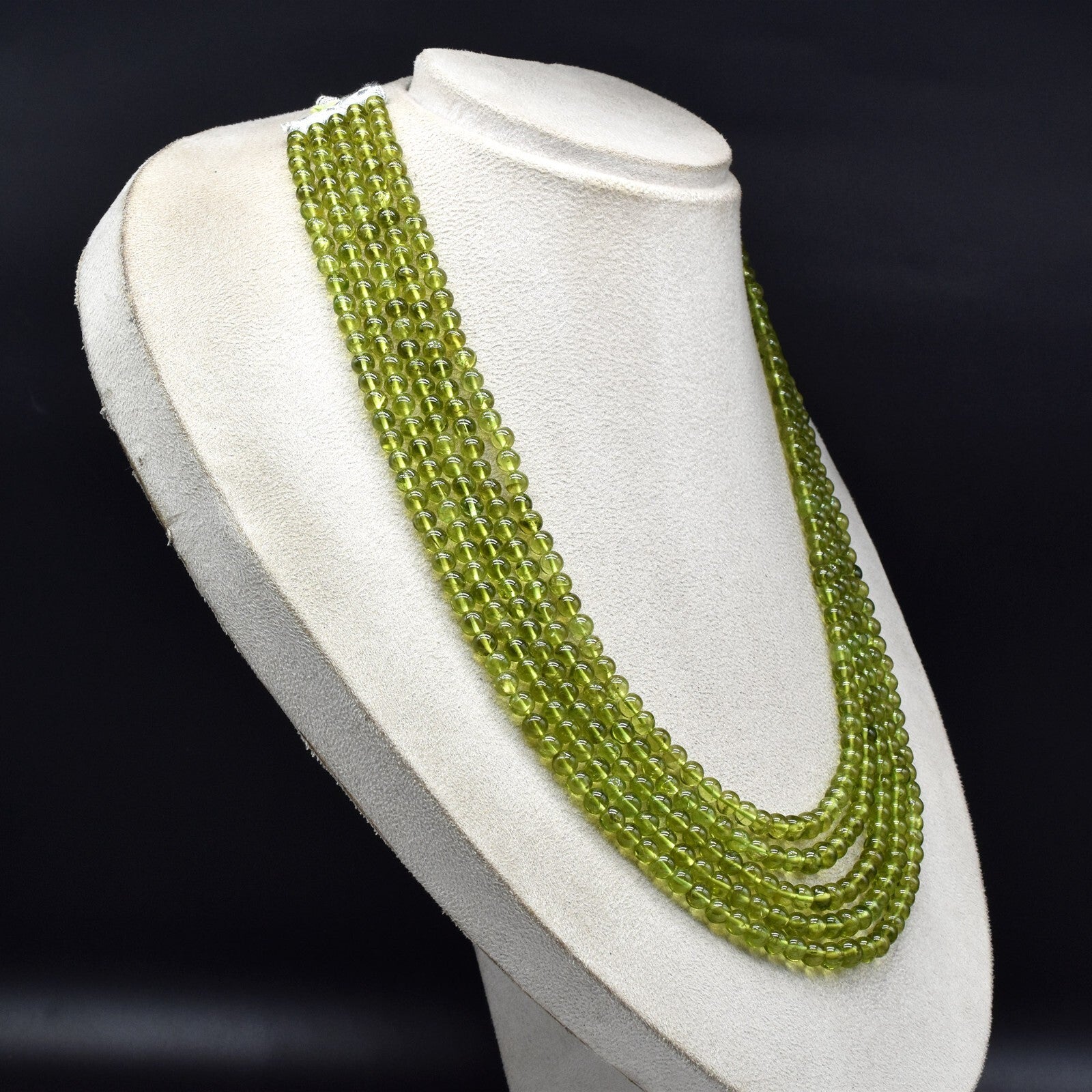 Certified Natural Peridot Beads Round 5 L 800ct Green Gem Cocktail Necklace