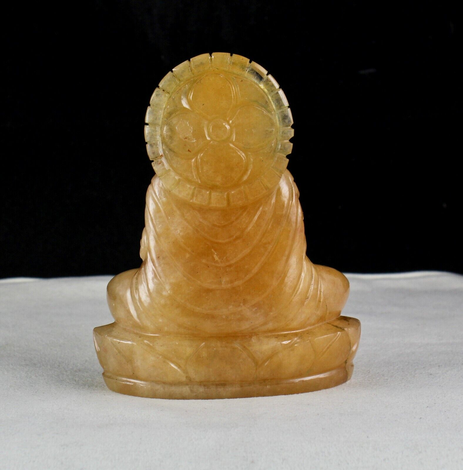SPIRITUAL NATURAL ORANGE QUARTZ 2330 CARAT GEMSTONE BUDDHA STATUE FOR HOME DECOR