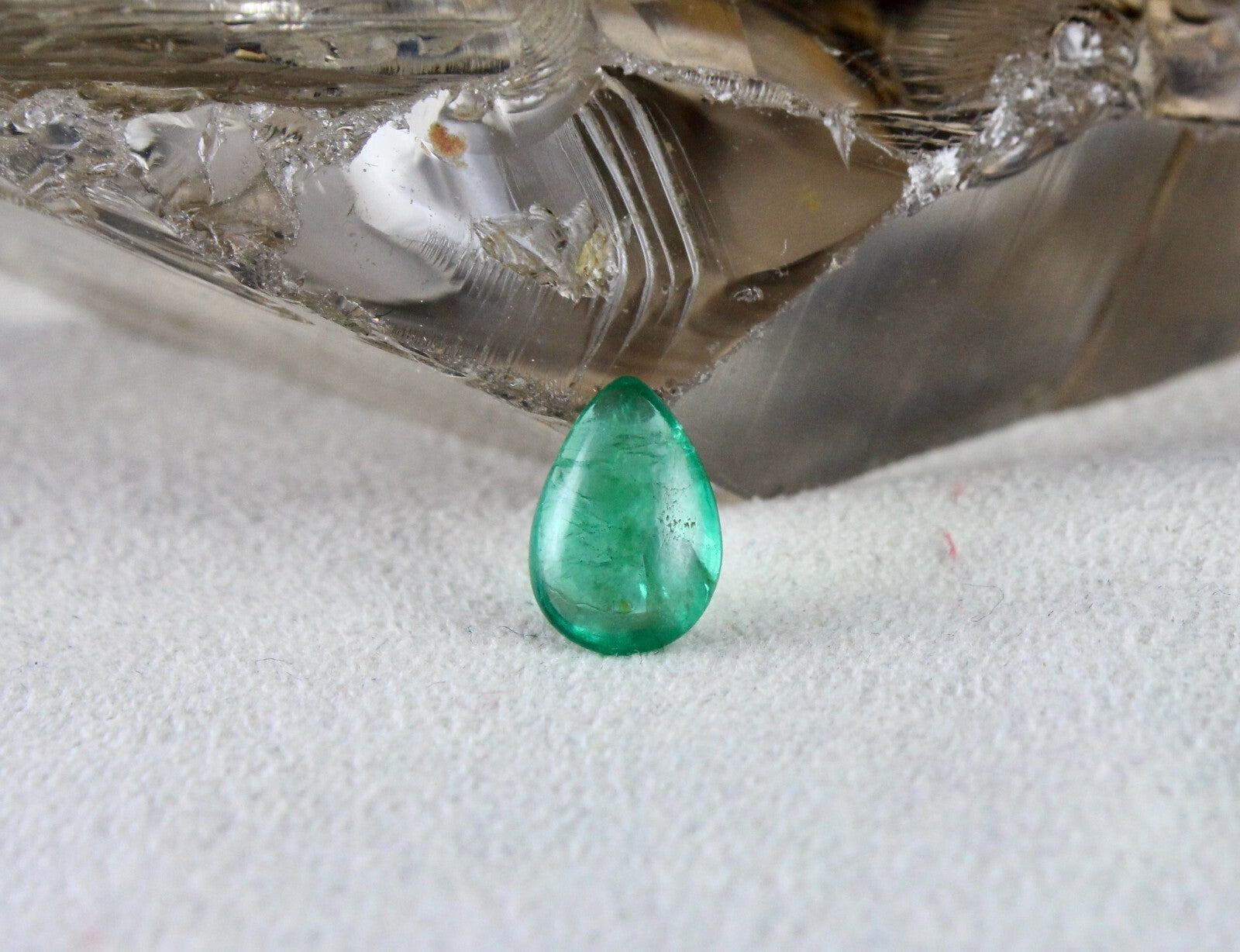 Natural Zambia Pear Emerald Cabochon 1.88 Ct Loose Gemstone For Ring Pendant