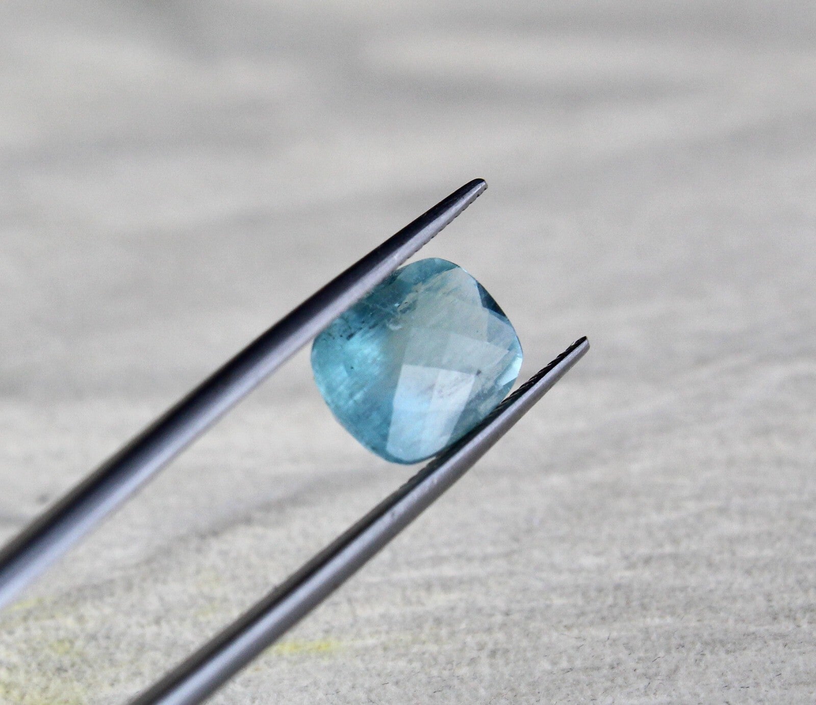 Natural Blue Aquamarine 4.38ct Cushion Cut Gemstone Ring Pendant