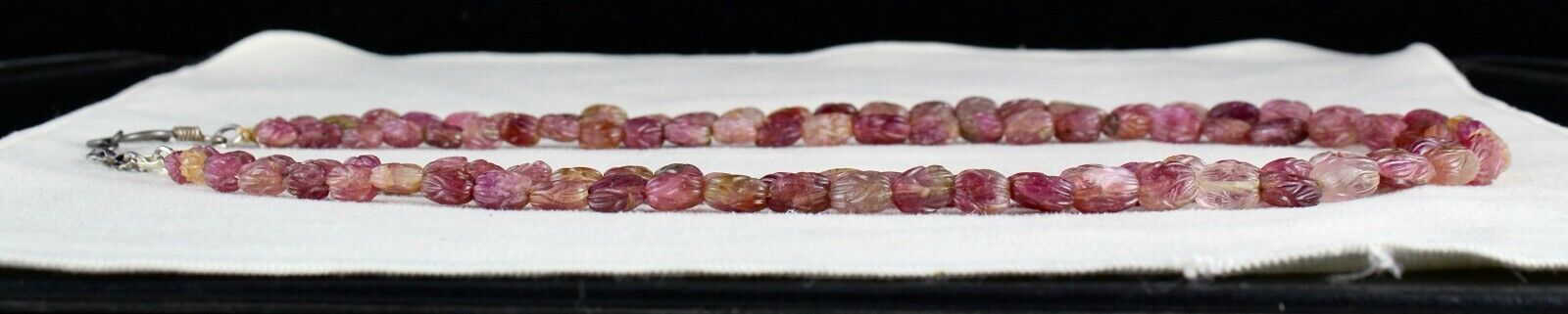 OLD NATURAL MULTI TOURMALINE RUBELLITE CARVED BEADS 323 CARATS GEMSTONE NECKLACE