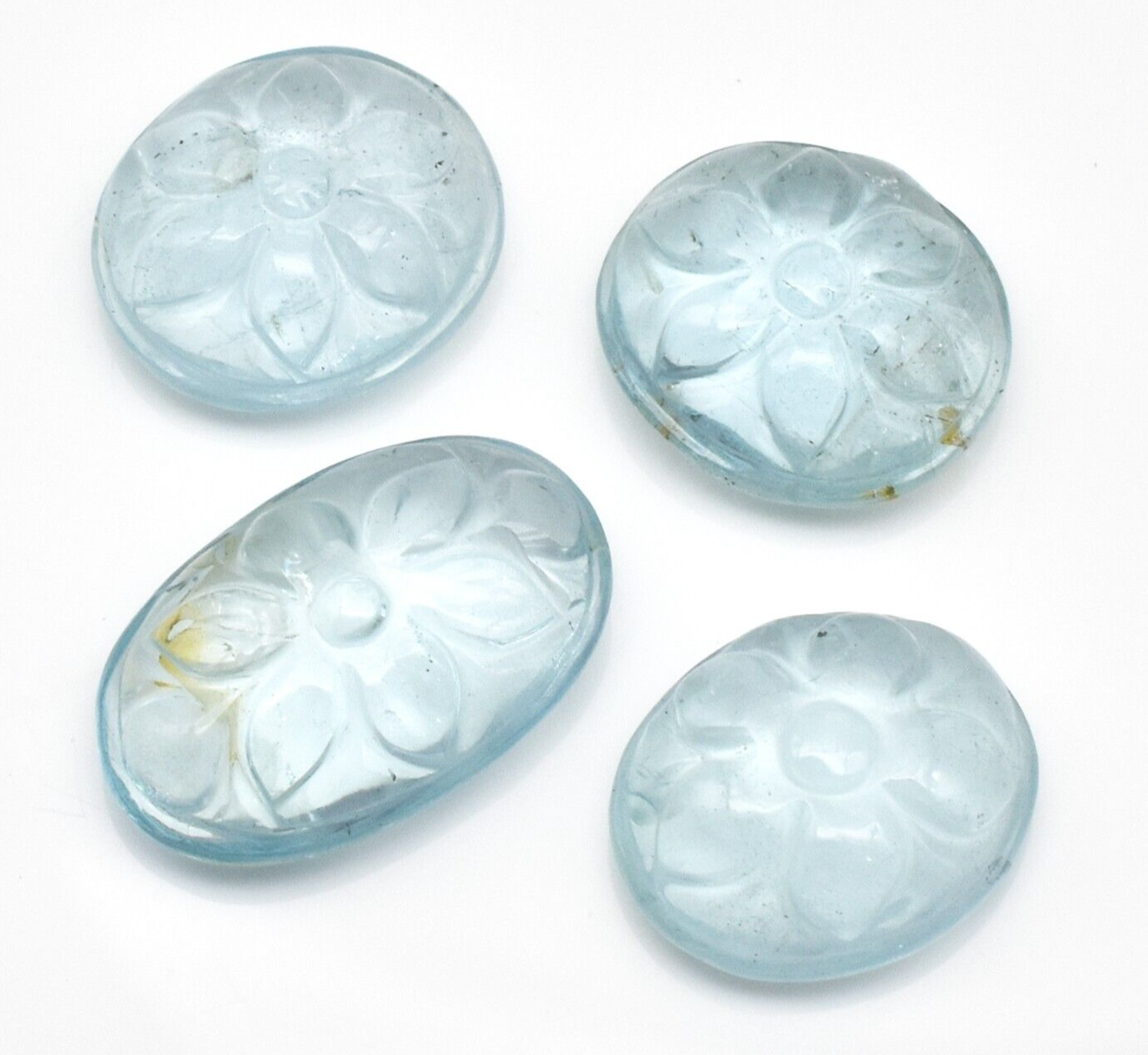 Aquamarine Carved Ovals buy Natural Gemstone