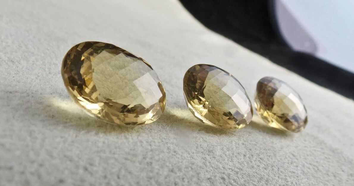 Natural Yellow Citrine Oval Cut 3 Pc 46.38 Ct Loose Gemstone For Earring Pendant