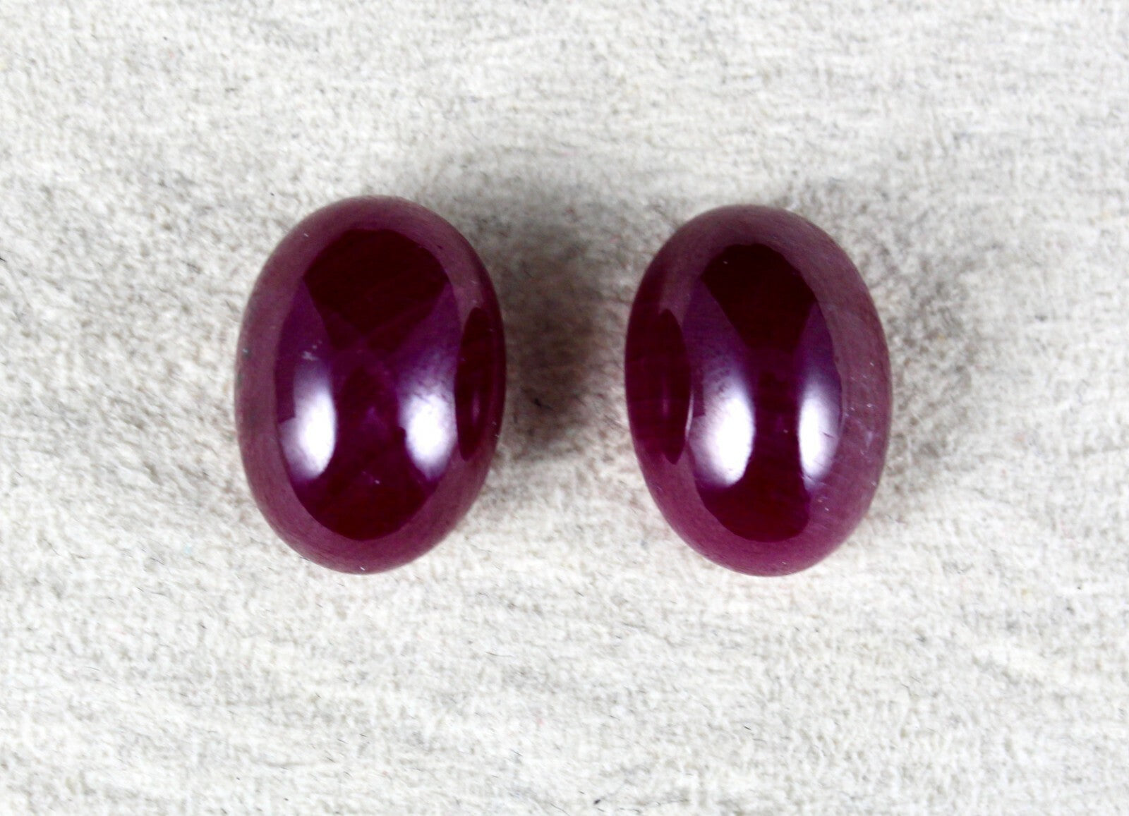 Certified Natural Untreated Ruby Oval Cabochon 36.50 Ct Gemstones Earrings
