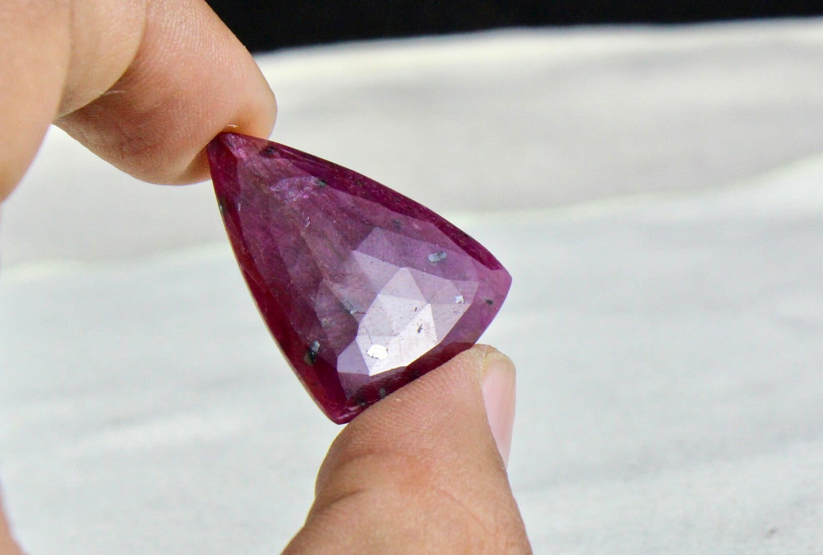 Natural Ruby 35 Ct Pear Faceted Cabochon Loose Gemstone Pendant Brooch Design