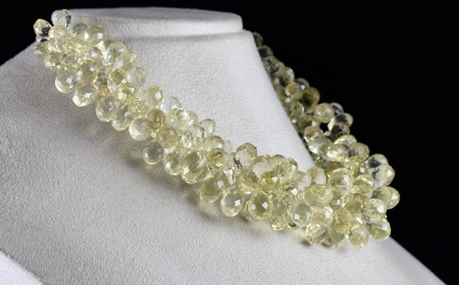 Natural Lemon Quartz Beads 2 L 1118 Ct Tear Drops Gemstone Finest Necklace