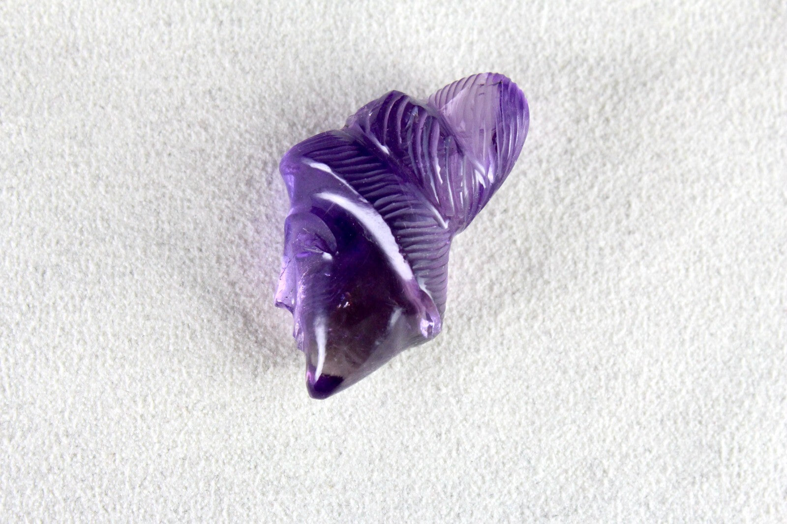 Natural Amethyst 40.95 Ct Carved Face Cabochon Gemstone Pendant Design