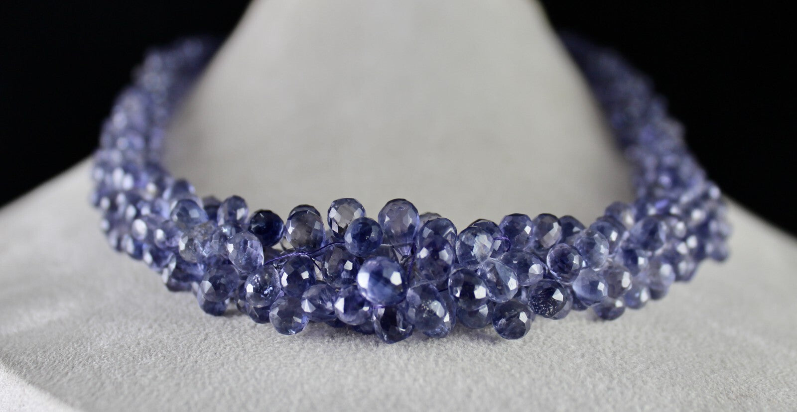 Certified Natural Iolite Briolette Teardrop Necklace 673 Ct Fashion Jewelry