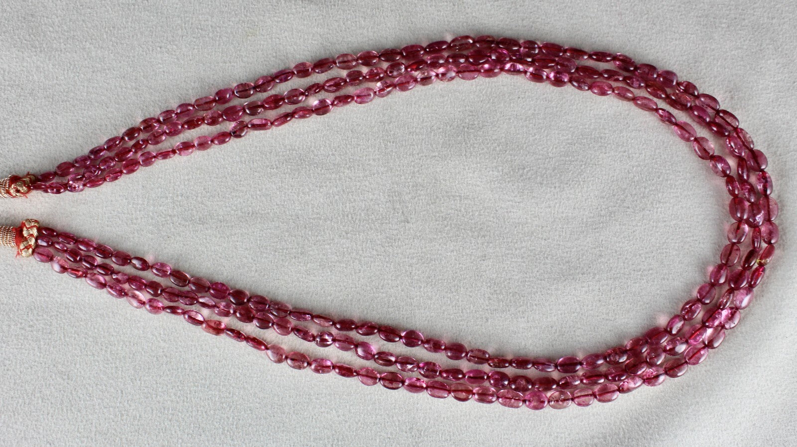 Certified Natural Tourmaline 244ct Beads Cabochon Old Gemstone Necklace