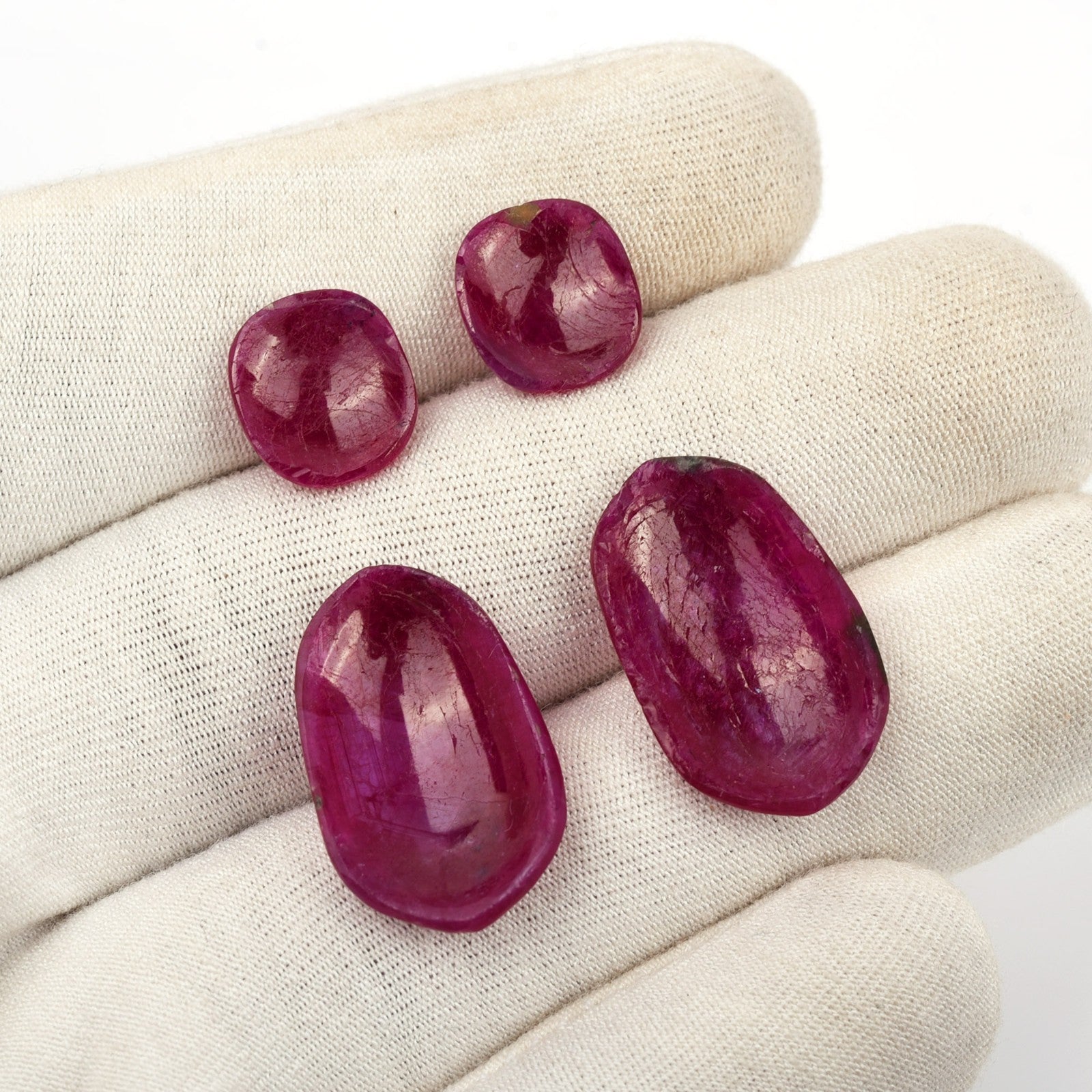 Certified Natural Ruby Engraved Dangle Pair 4 Pc 20.86 Ct Loose Gemstone Earring