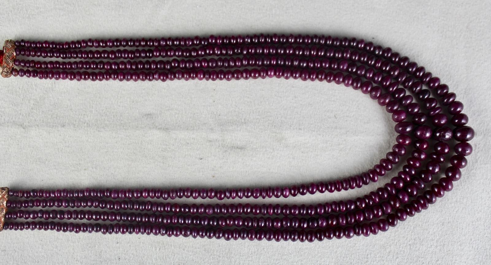 Natural Unheated Ruby Beads Round 4 L 399 Ct Red Gemstone Statement Necklace