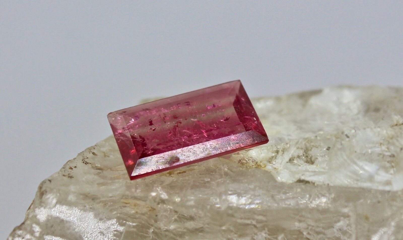 NATURAL MULTI PINK TOURMALINE RECTANGLE CUT 3.48 CTS GEMSTONE FOR RING PENDANT