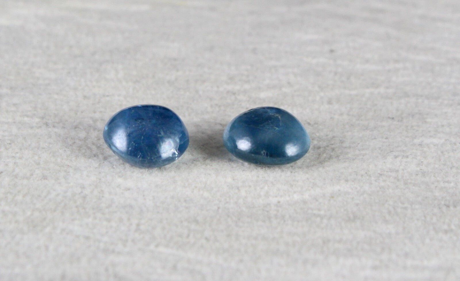 Certified Natural Burmese Blue Sapphire 10.78 Ct Round Cabochon Gemstone Pair