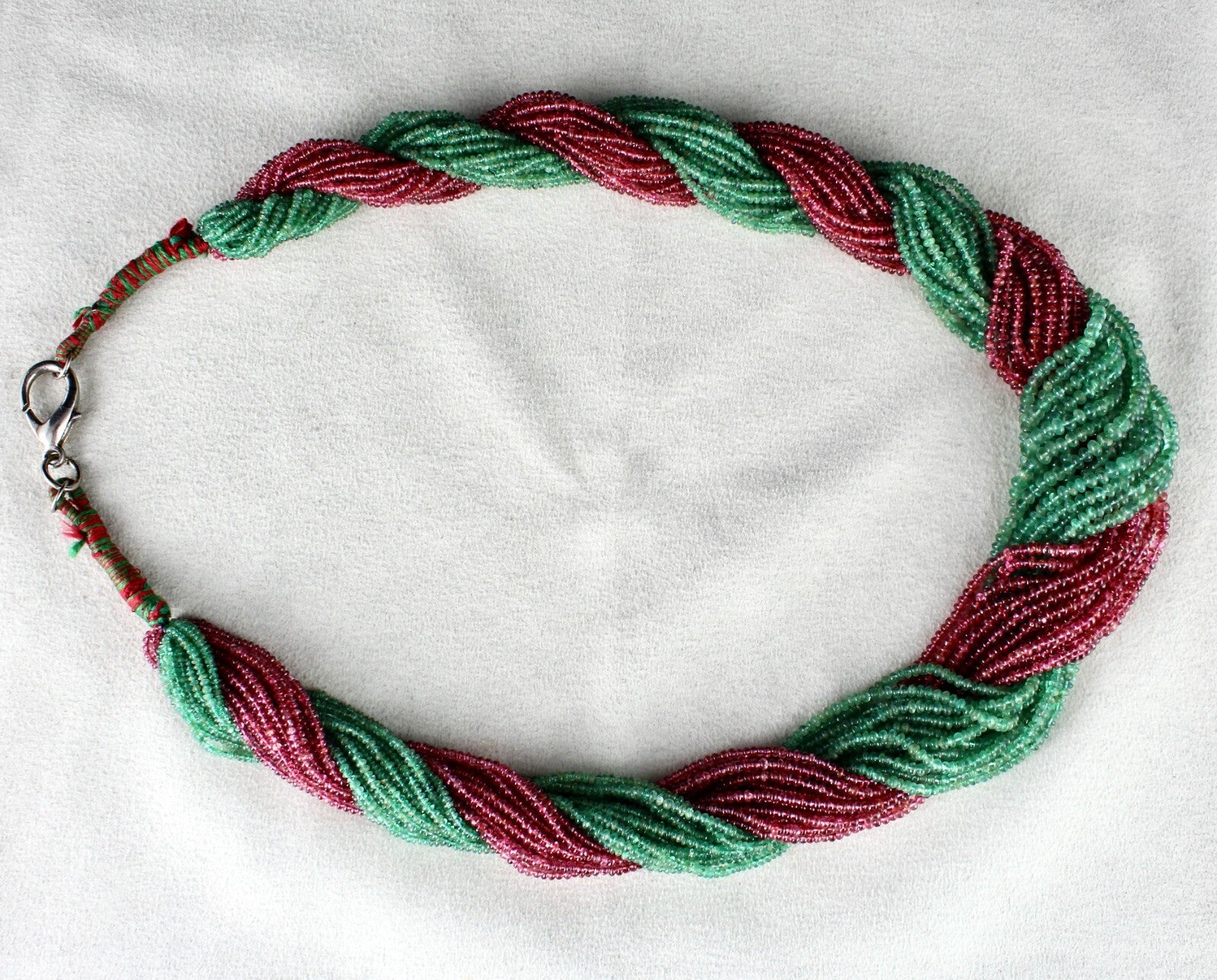 Certified Natural Emerald Spinel 859 Ct Beads Gemstone Cocktail Necklace