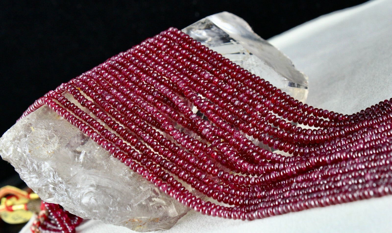Certified Natural Ruby Beads 541ct Necklace 9 Line For Ladies