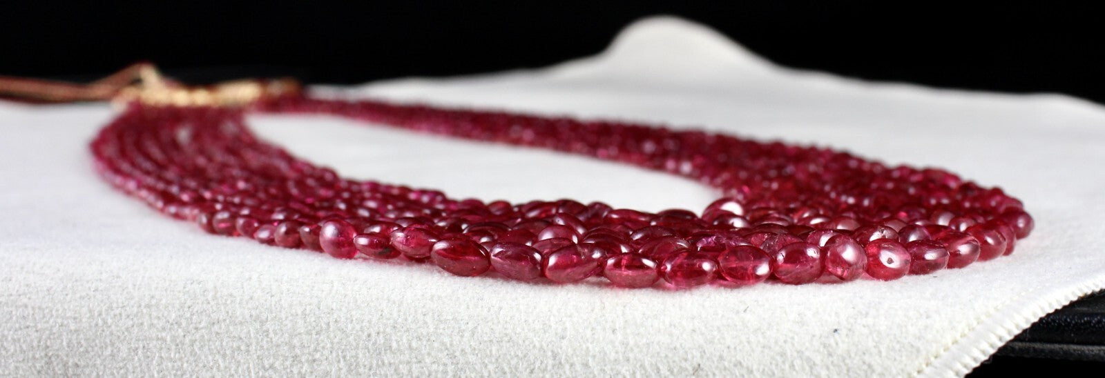 Certified Natural Red Spinel Necklace Cabochon 423 Ct Gemstone Beads 9 Line
