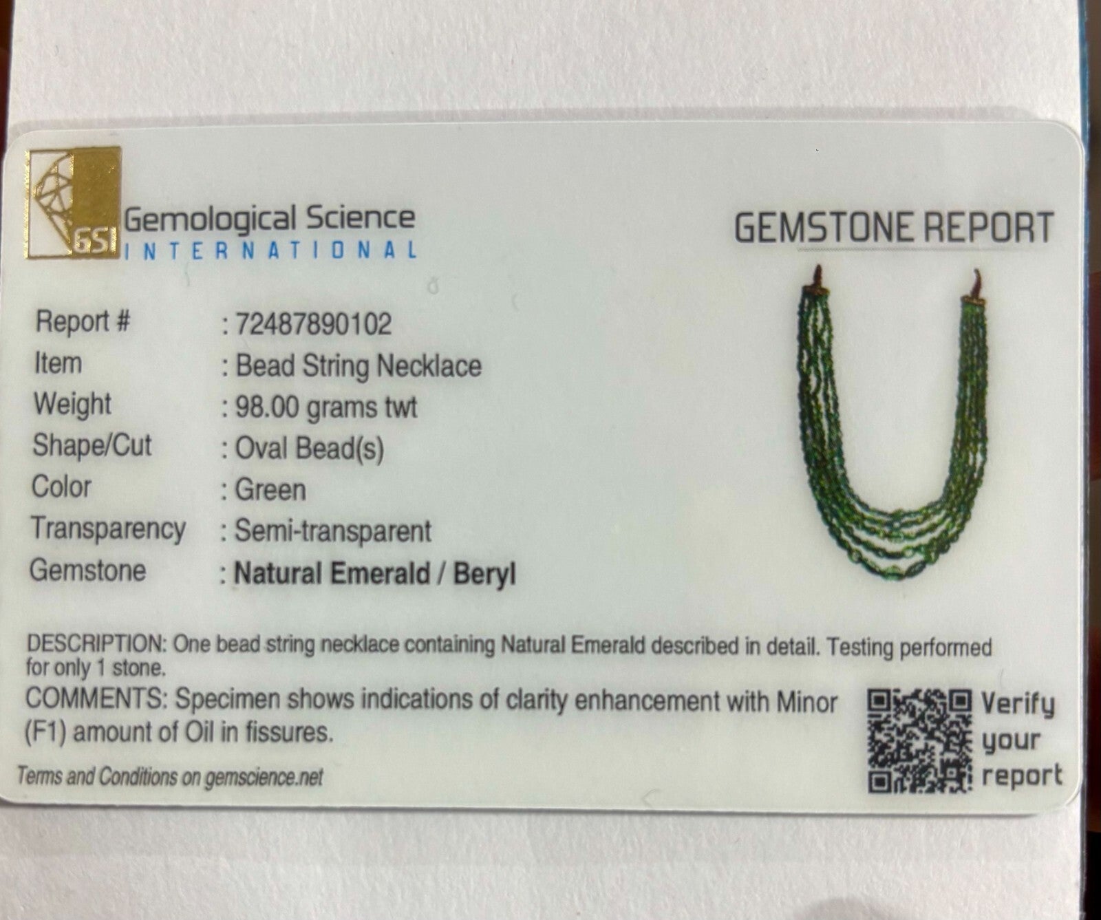 Certified Vintage Emerald Cabochon Beads 466 Ct Necklace For Women