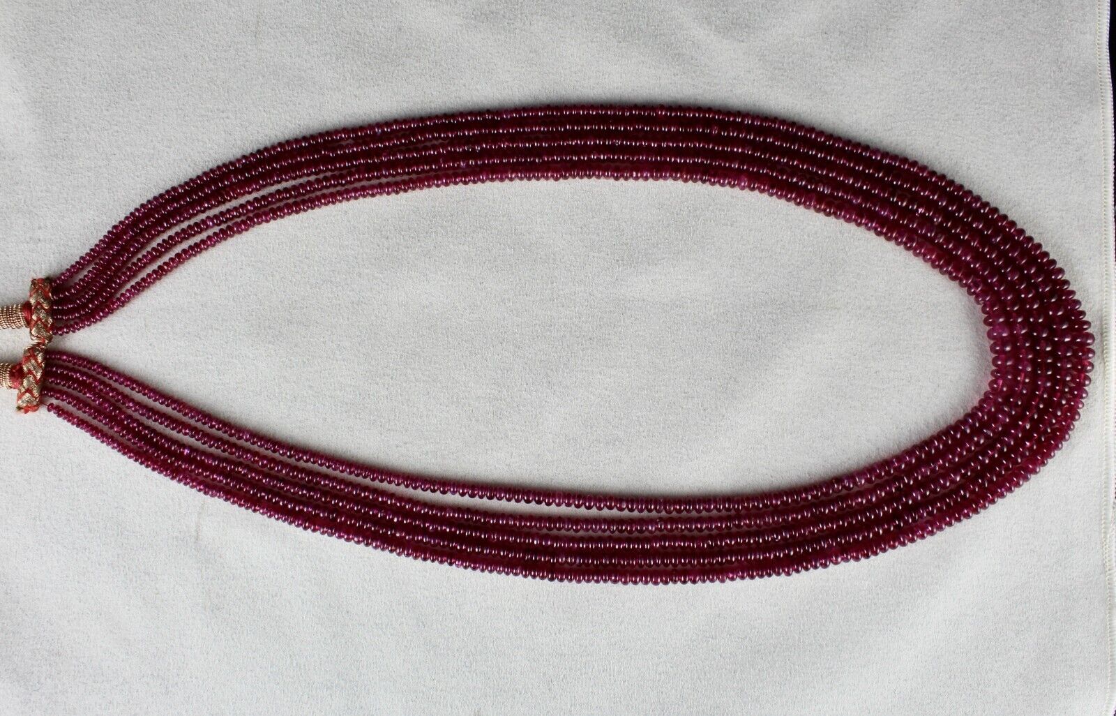 Natural Glass Filled Certified RUBY Round Beads 5 L 466 Carats Gemstone Necklace