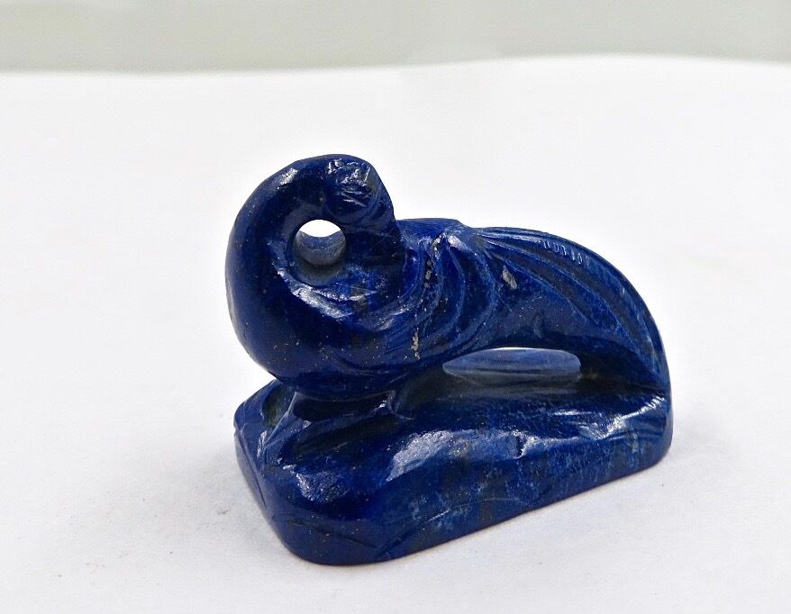 Natural Lapis Lazuli Carved Peacock 21 mm 46 Ct Gemstone For Designing Jewelry
