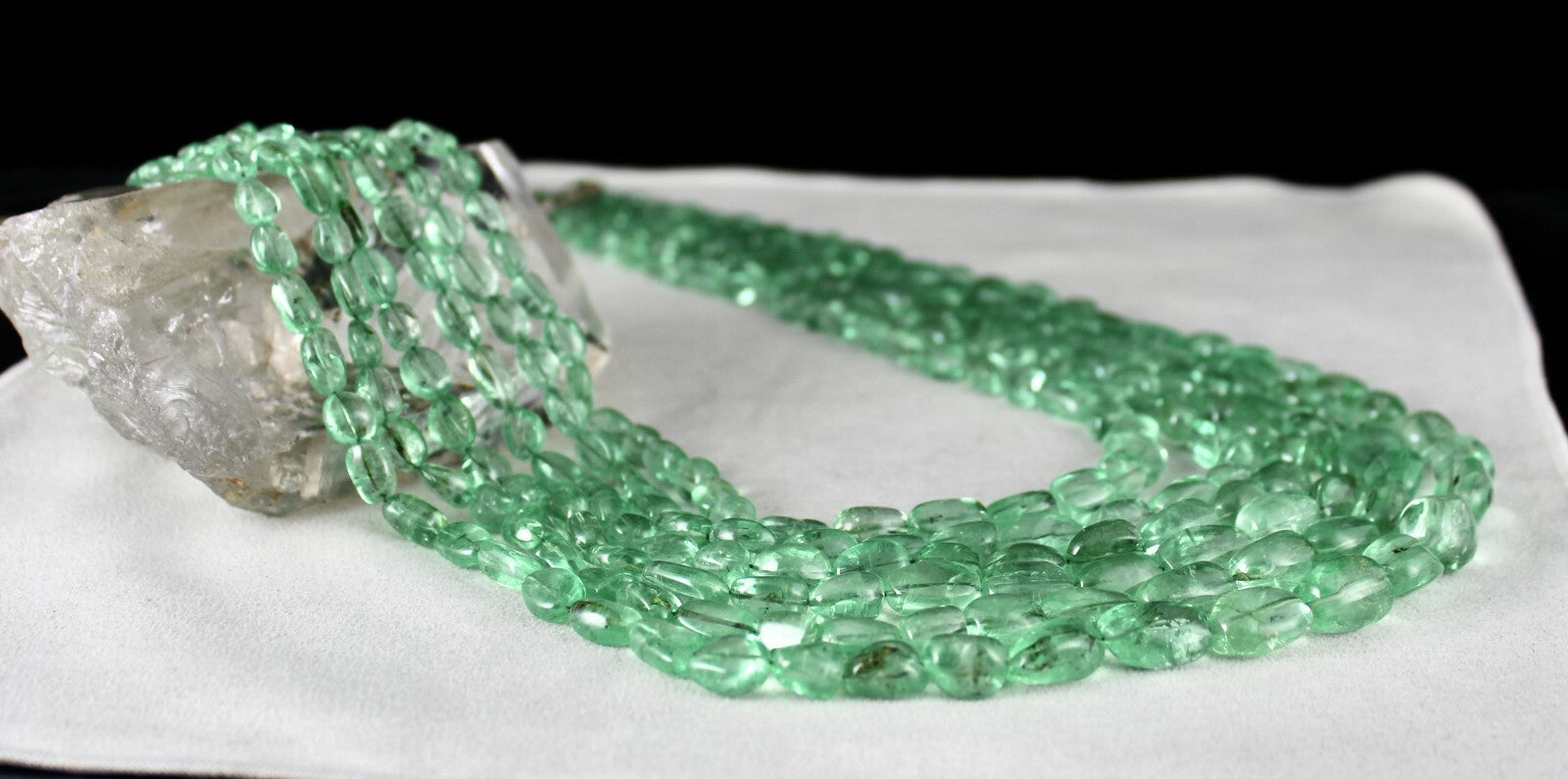 Certified Natural Colombian Emerald Beads 1148ct Necklace For Women