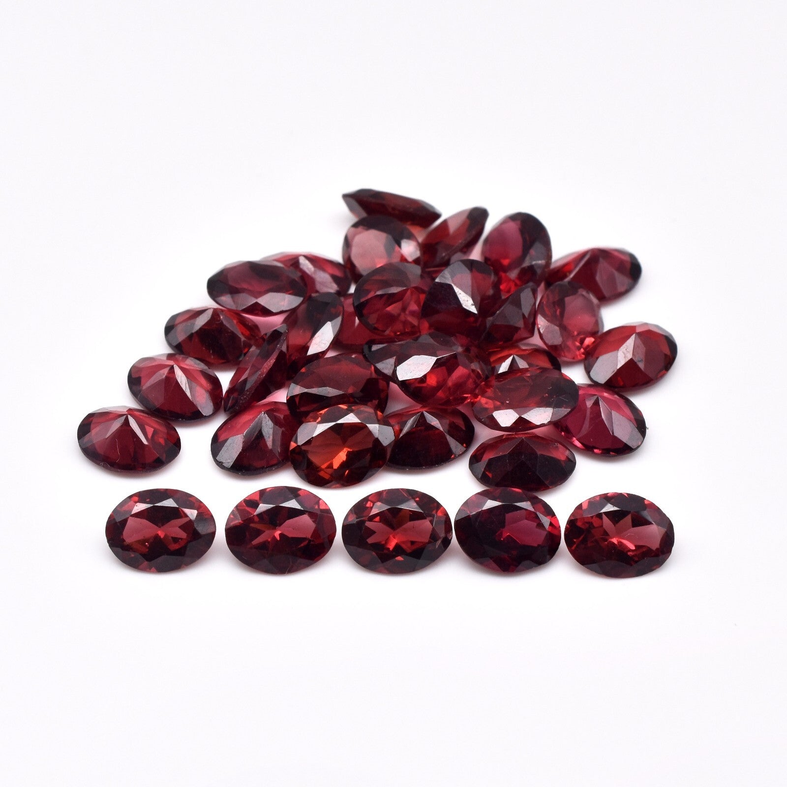 Natural Garnet 9x7mm Oval 35 Pc 66.90 Ct Loose Gemstone Set Bracelet Design
