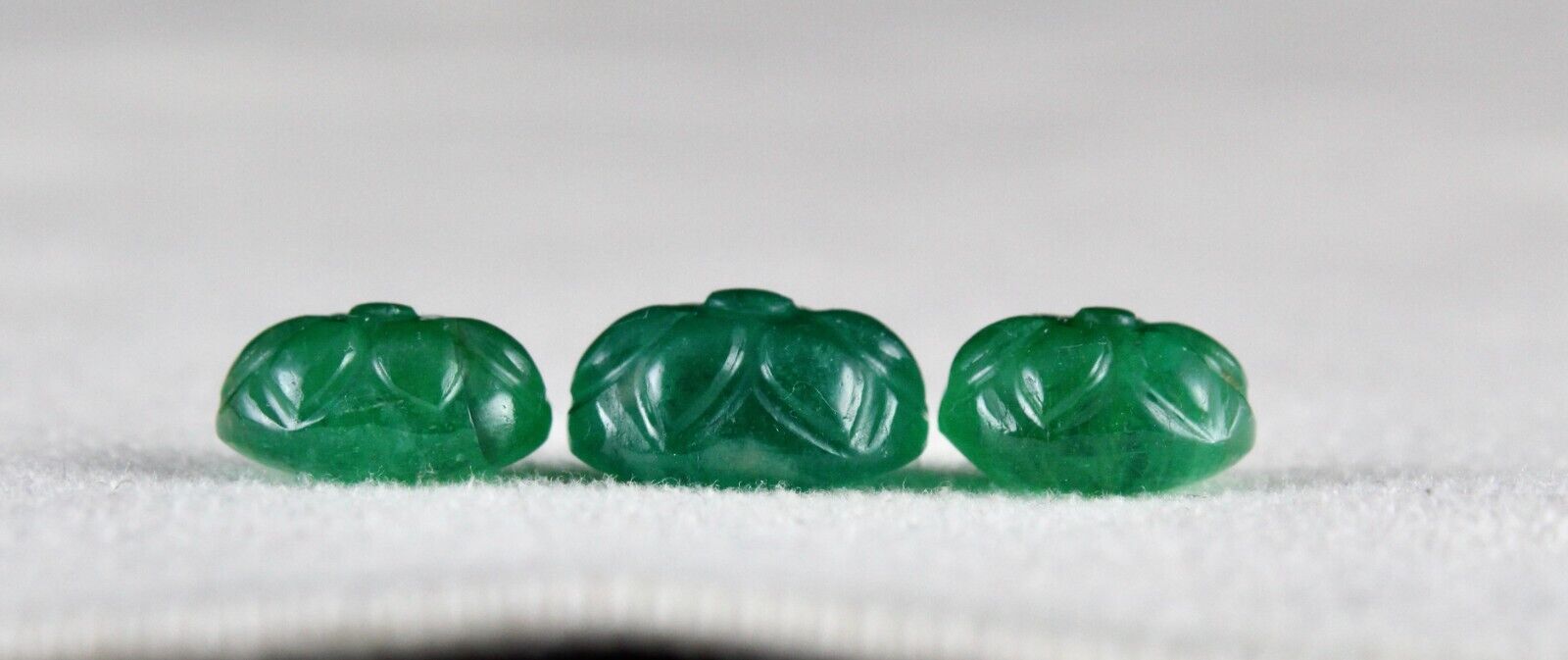 NATURAL ZAMBIA EMERALD CARVED CABOCHON 3 PC 11.72 CT GEMSTONE FOR RING EARRING
