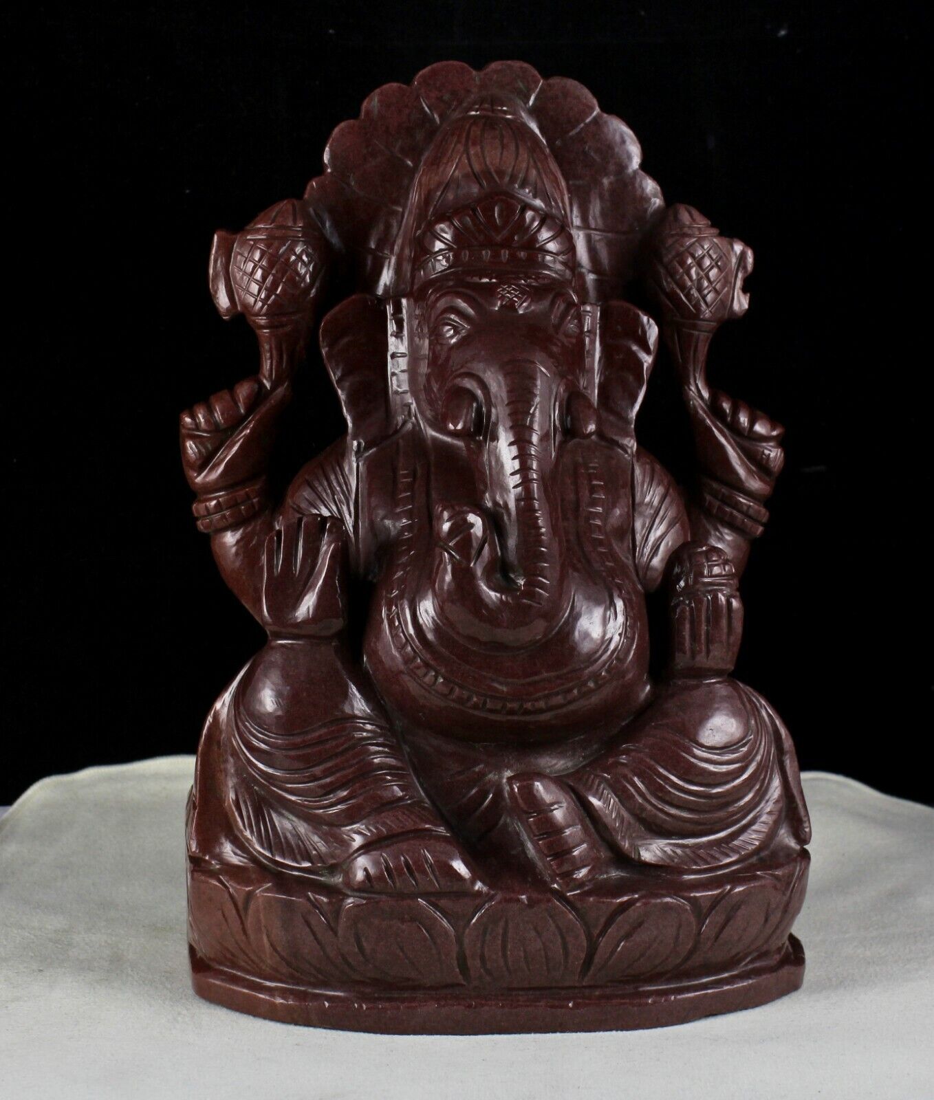 Divine Natural Chocolate Jade 8" 17600 Ct Gemstone Ganesha Statue Home Decor