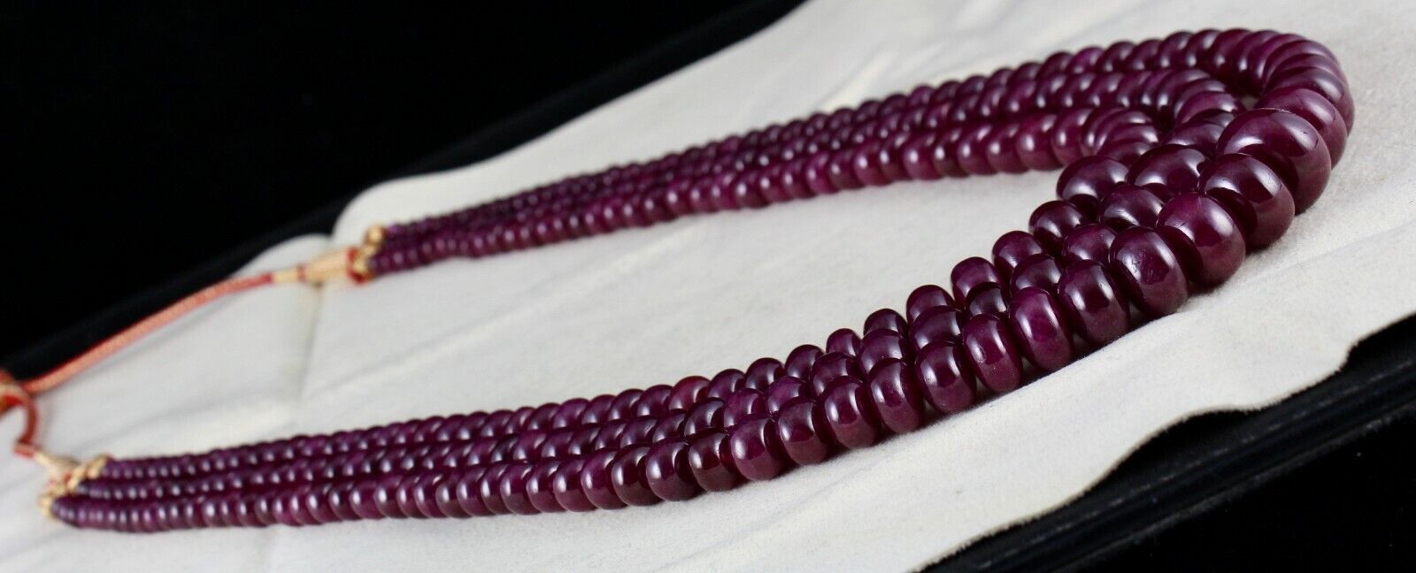 NATURAL UNHEATED RUBY BEADS ROUND 3 LINE 1190 CTS 16 MM BIG GEMSTONE NECKLACE