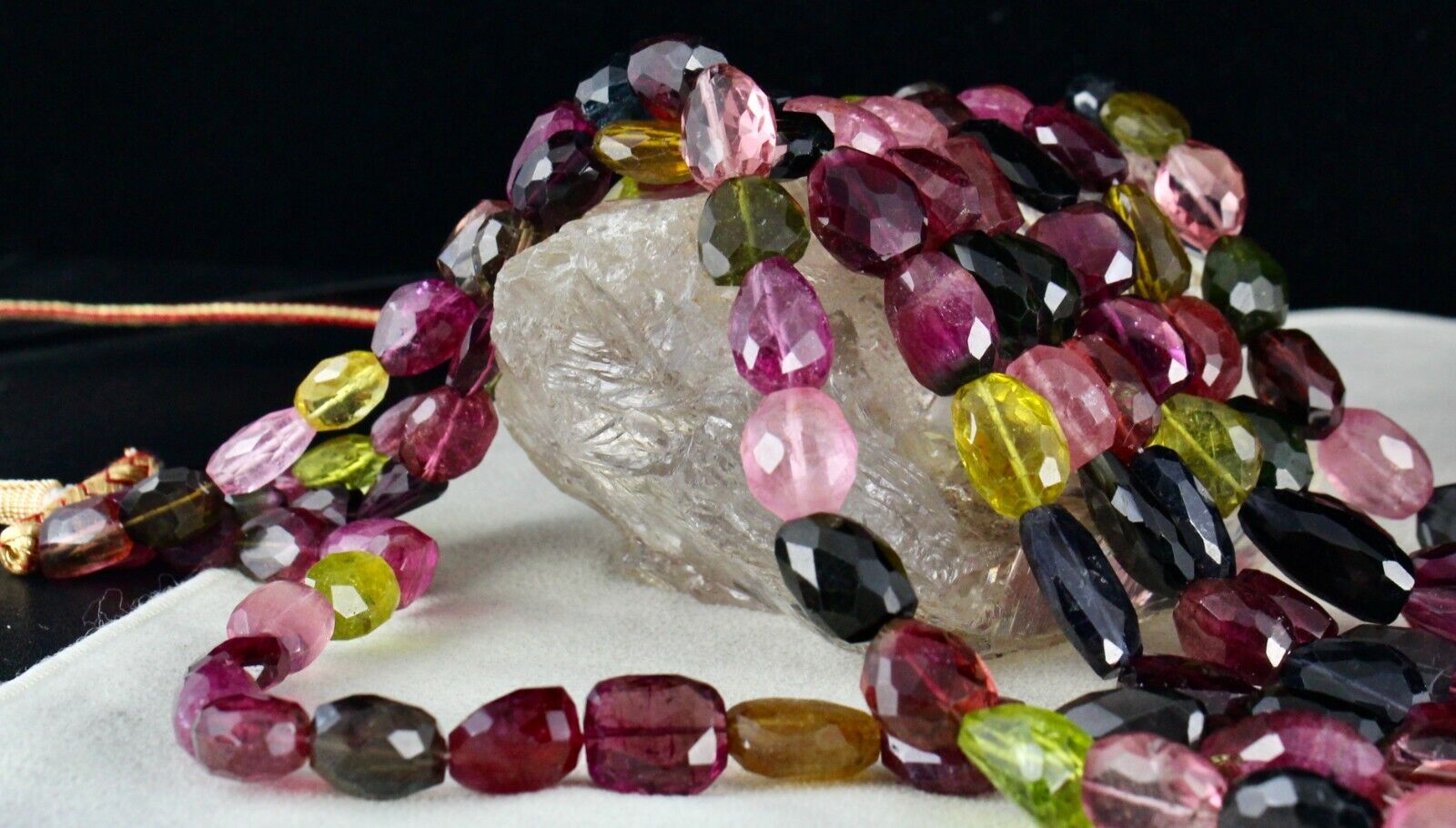 Natural Multi Tourmaline Beads Cut Nugget 4 L 2221 Ct Gemstone Necklace