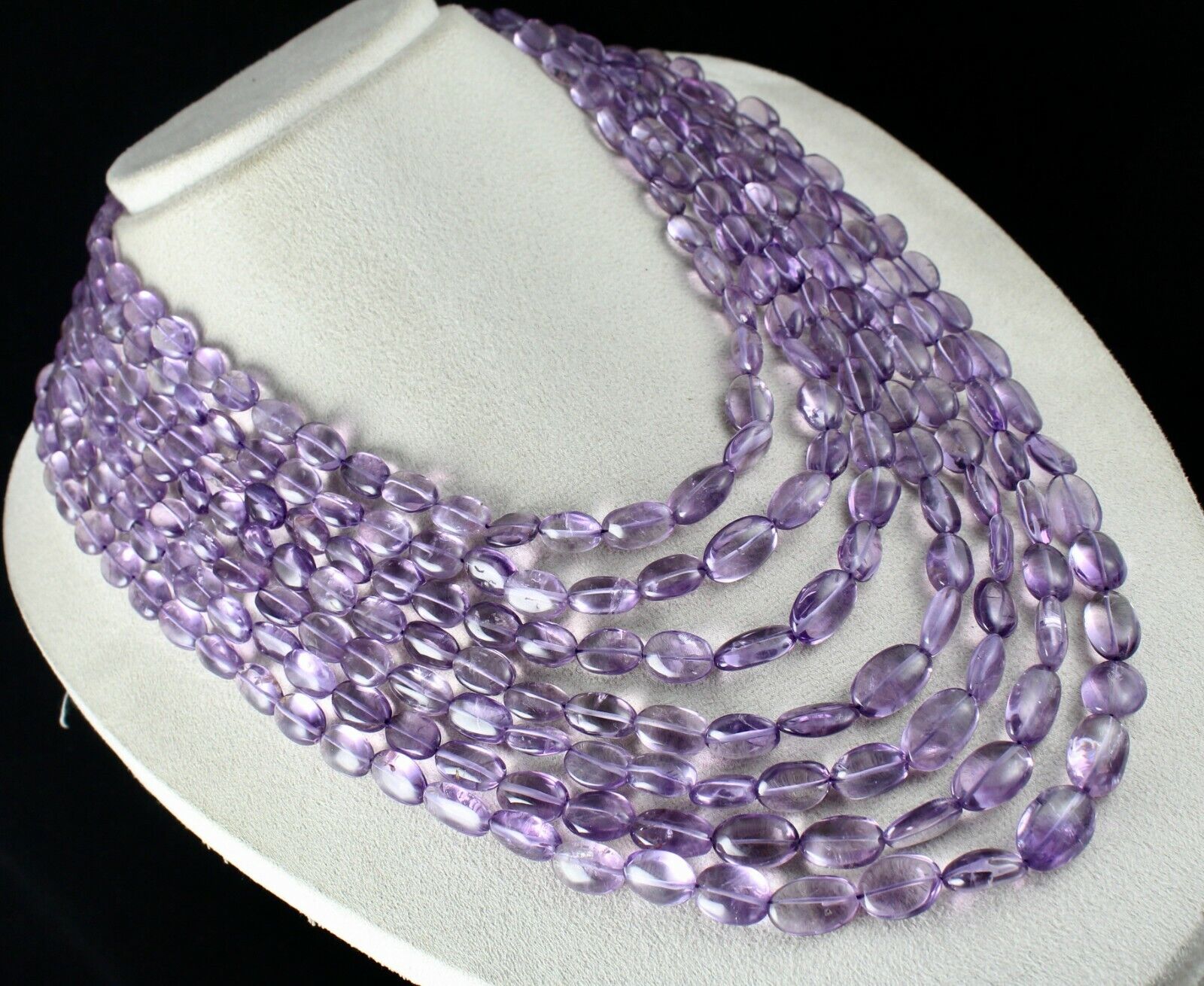 Natural Amethyst Beaded Long Nugget 7 L 1434 Ct Purple Gemstone Fashion Necklace