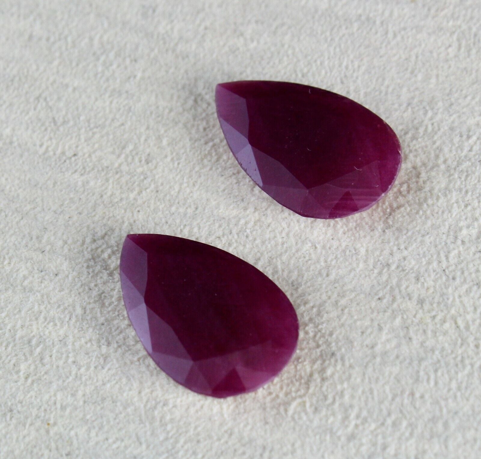 NATURAL UNTREATED RUBY PEAR CUT 2 PCS 36.58 CTS GEMSTONE PAIR DESIGNING EARRING