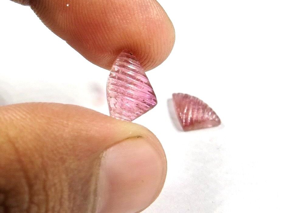 NATURAL PINK TOURMALINE CARVED 4.95 CTS GEMSTONE FOR PENDANT EARRING