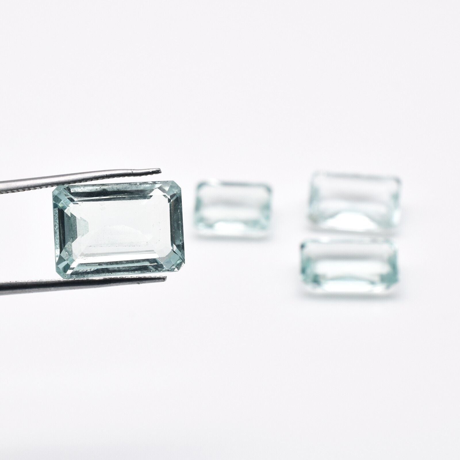 Natural Blue Aquamarine Octagon Cut Gemstone 21.93 Ct Earring Pendant Designing