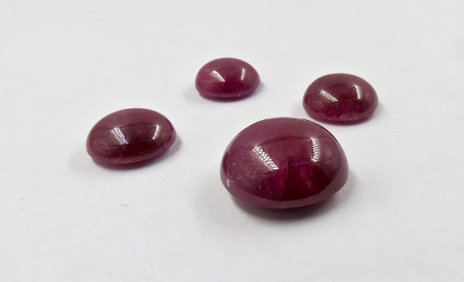 Certified Natural Untreated Ruby Cabochon 61.10ct Gemstone 4pc Jewelry Set