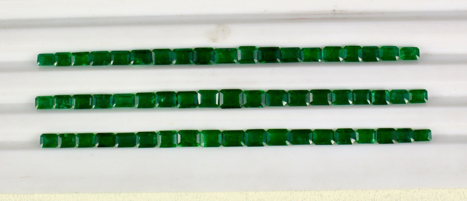 Certified Natural Zambian Emerald Octagon Cut 57 Pc Gemstone Bracelet 31.36 Ct
