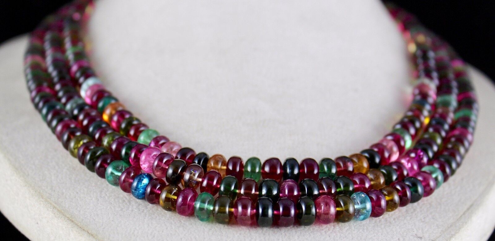 Certified Natural Multi Tourmaline Necklace 8mm Round 832 Ct Beaded A+ Gemstone