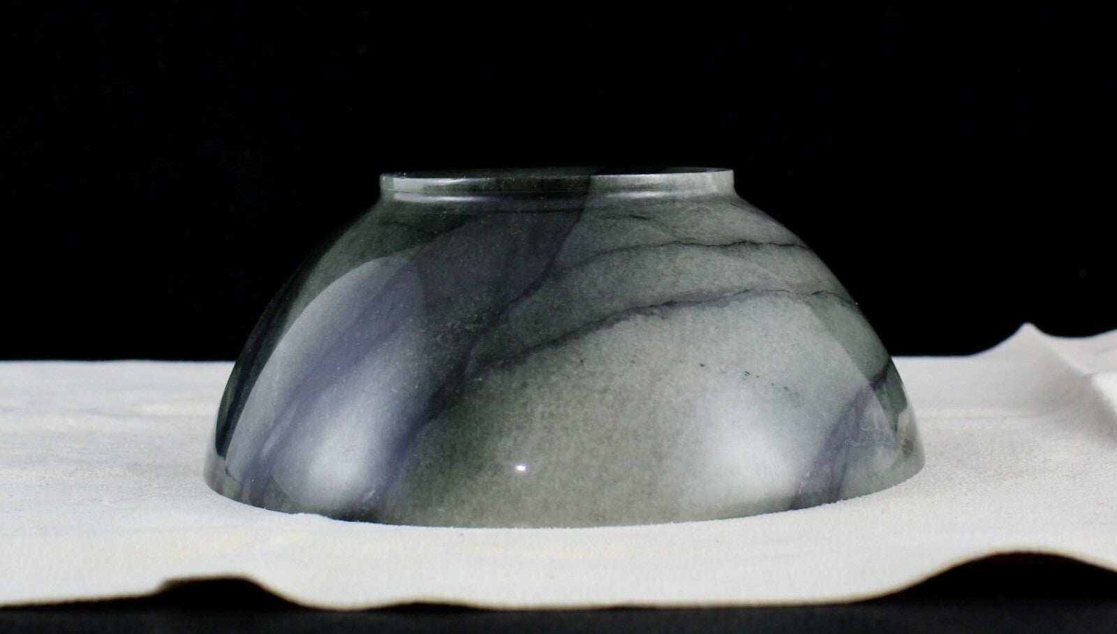 1660 Ct Natural Green Agate Carved Designer Round Bowl For Home Decor