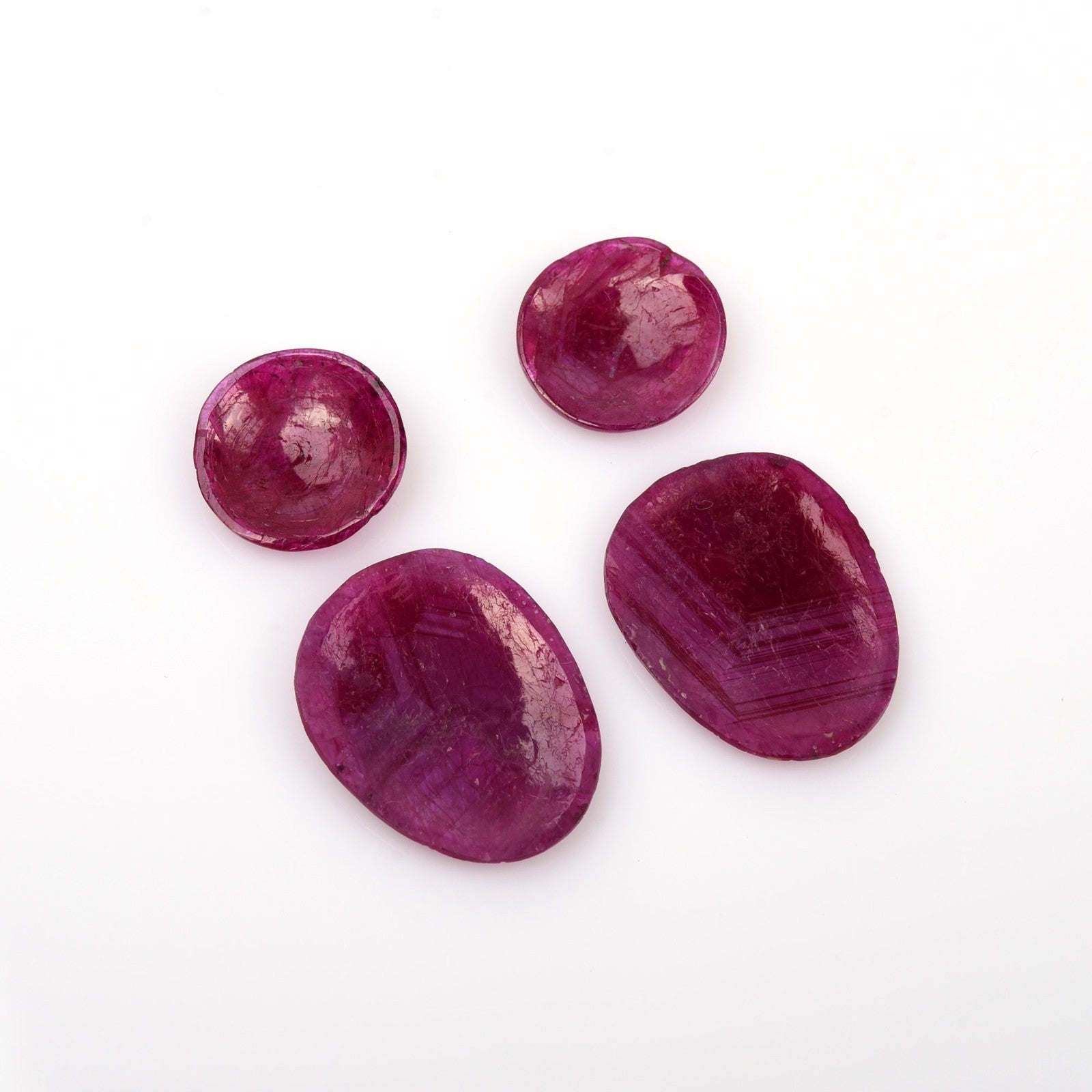 Certified Natural Ruby Engraved Dangle Pair 4 Pc 21.13 Ct Loose Gemstone Earring