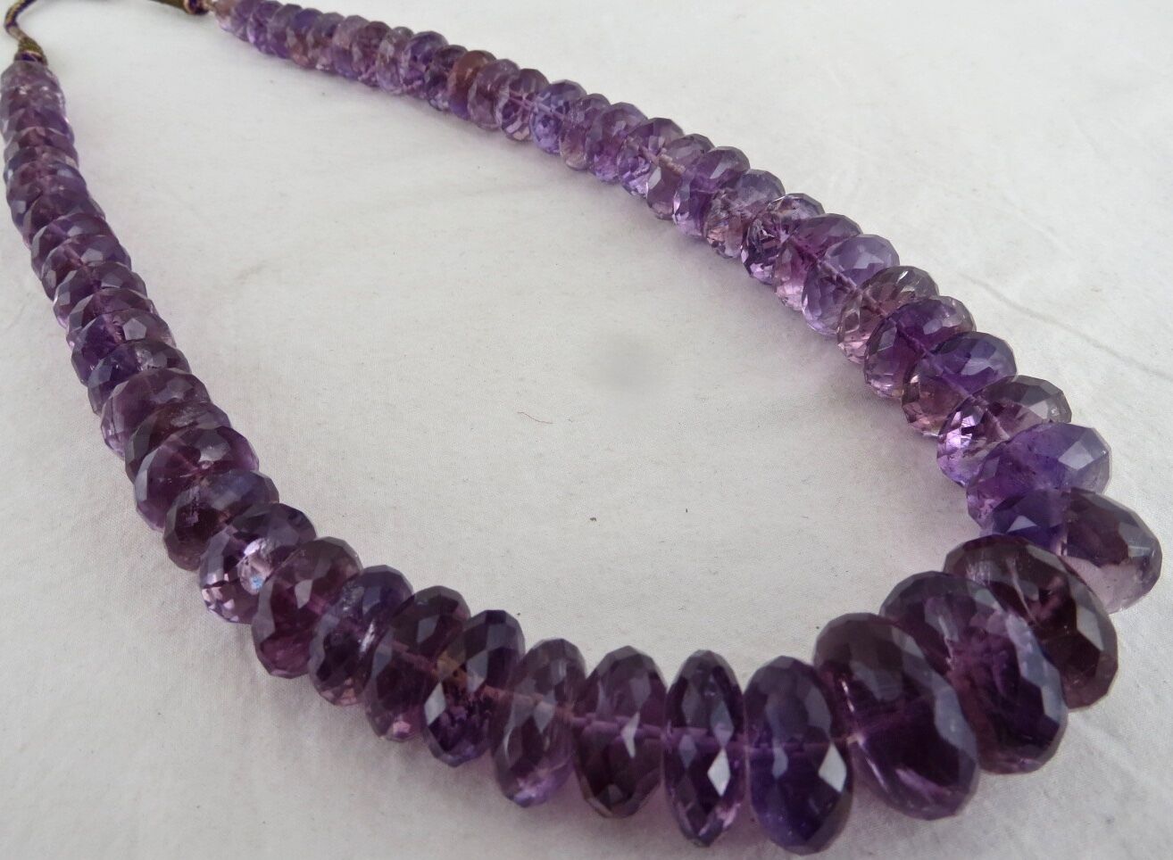Natural Amethyst Beads Faceted Round 925 Ct Big Purple Gemstone Silver Necklace