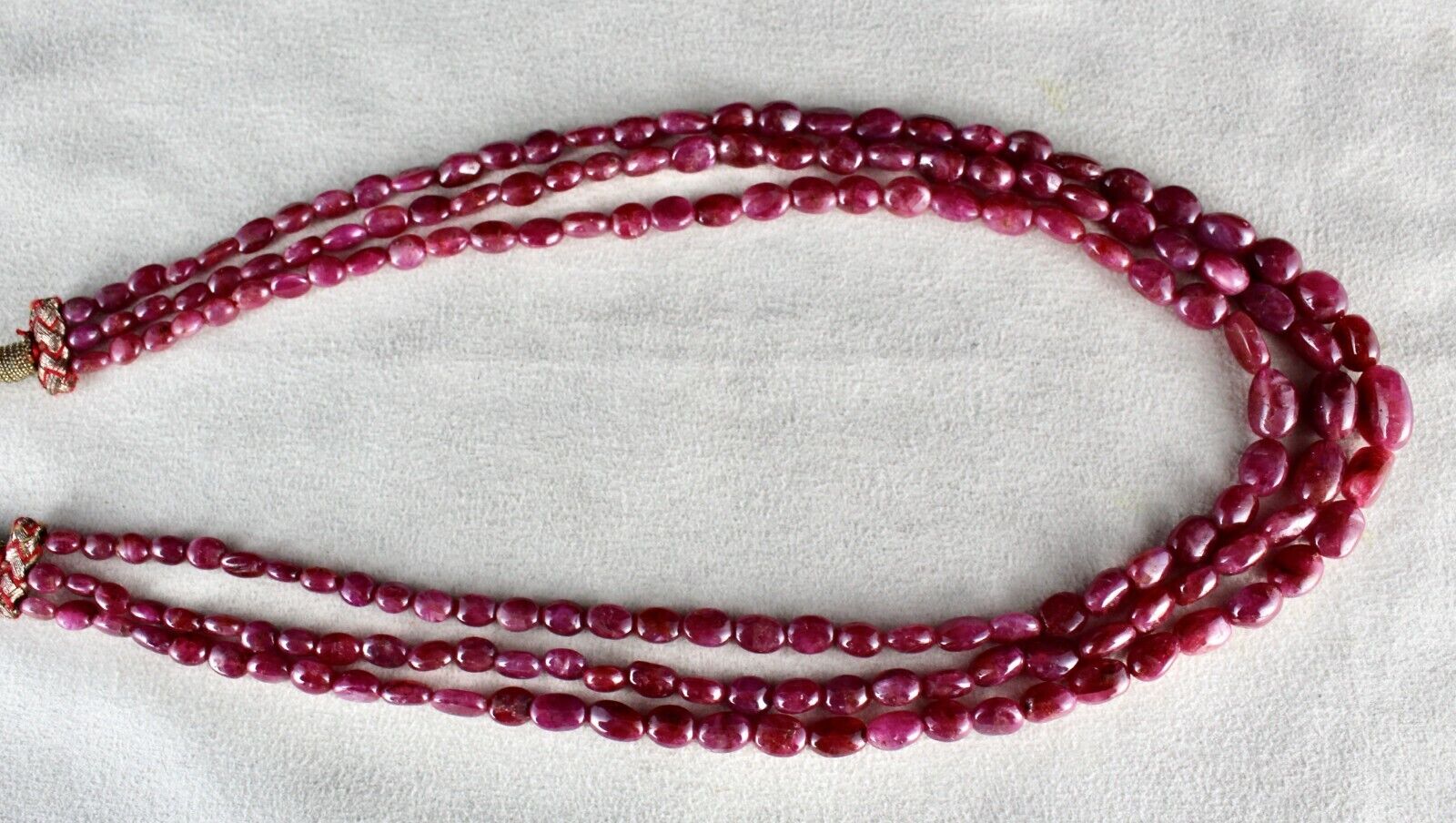 Certified Natural Ruby Beads 3 L 417 Cts Long Cabochon Gemstone Fashion Necklace