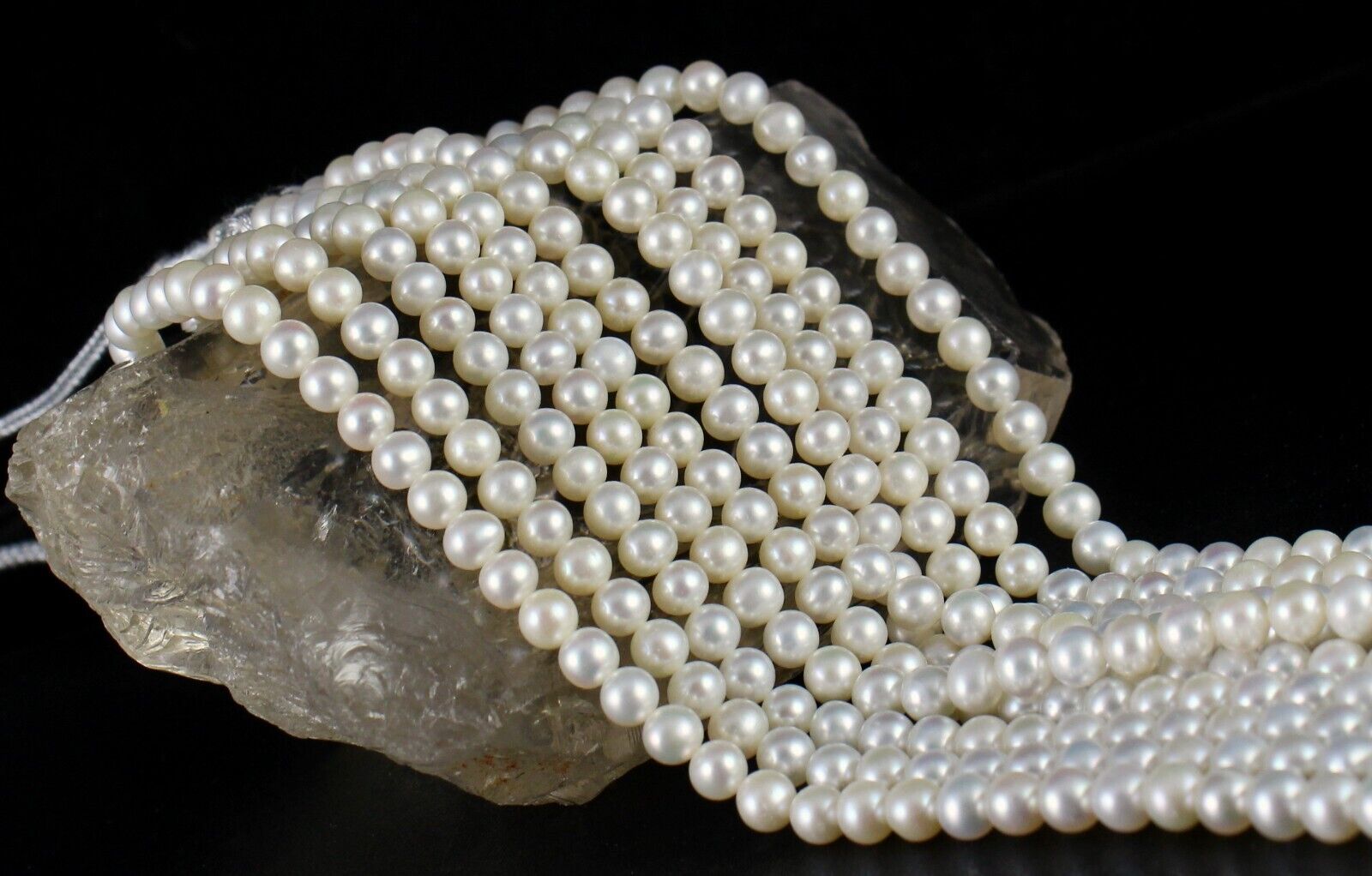 GENUINE FRESH WATER PEARL BEADS ROUND 5 L 512 CARATS GEMSTONE FASHION NECKLACE