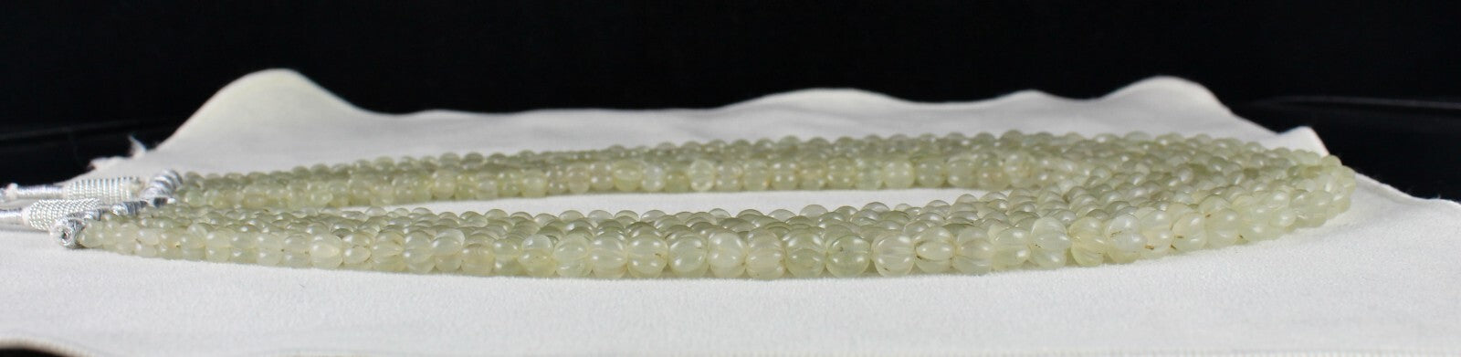 Vintage Natural Aventurine Jade 917 Ct Melon Beads Gemstone Necklace
